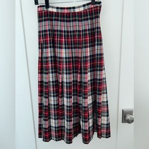 vintage Pendleton tartan plaid wool pleated skirt sz 8 EUC LN
